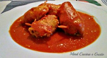 Involtini al sugo con mortadella e provola