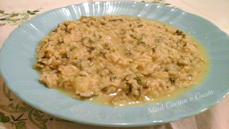 risotto con pere e misticanza