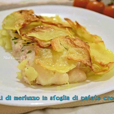 Filetti di merluzzo in sfoglia di patate croccanti