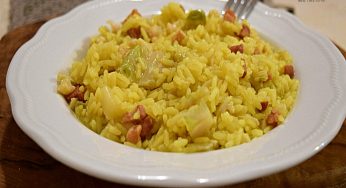 Risotto allo zafferano con cavolfiore pancetta