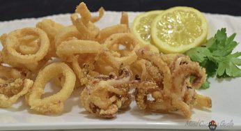 Frittura di calamari croccante e morbida con panatura di mais e senza uovo