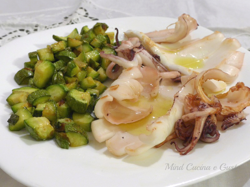 Calamari grigliati con zucchine