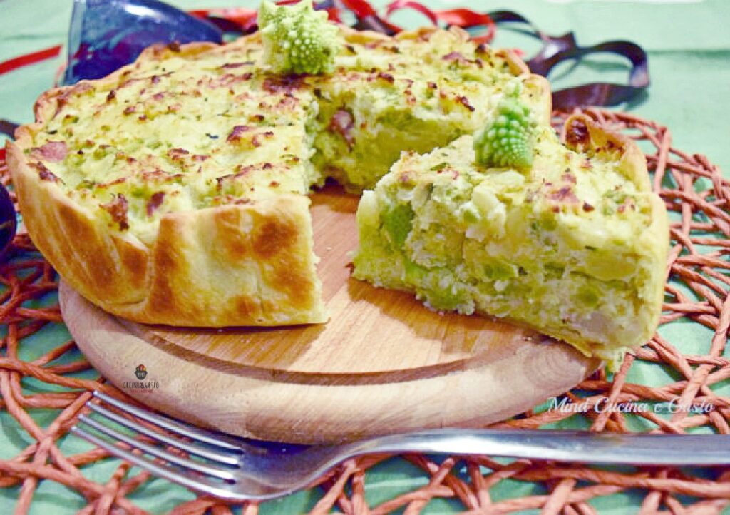 Torta salata broccoli patate e pancetta