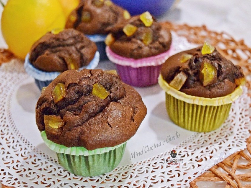 Muffin con cioccolato e scorzette di arancia