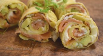 Girelle di crépes al salmone e avocado