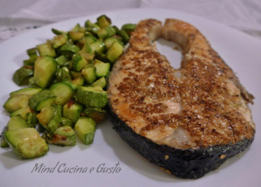 salmone con zucchine al profumo di menta