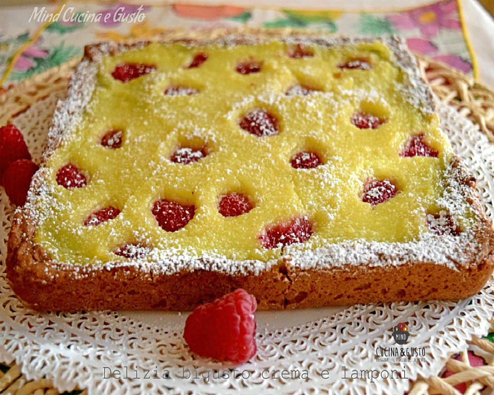 Torta delizia bigusto crema e lamponi