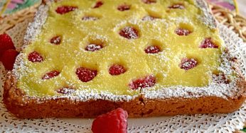 Torta delizia bigusto crema e lamponi