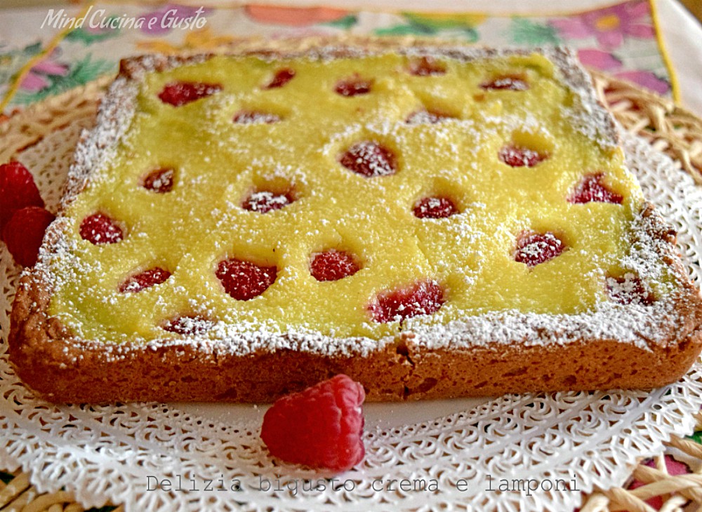 Torta delizia bigusto crema e lamponii