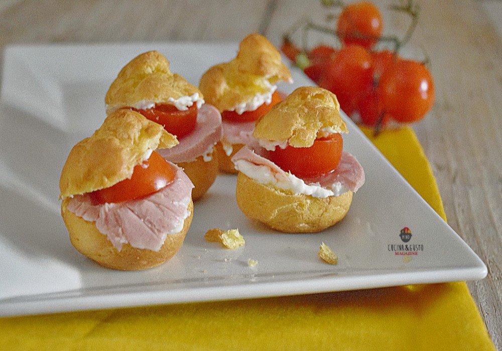 Bigne Salati Farciti Con Mortadella E Pomodorini Antipasto Sfizioso