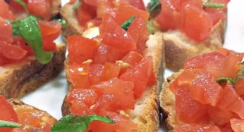 Bruschetta con pomodorini confit