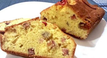 Cake salato con pomodorini e pancetta