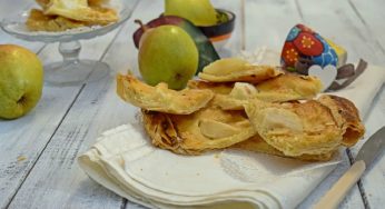 Dolci tranci di sfoglia alle pere e mandorle