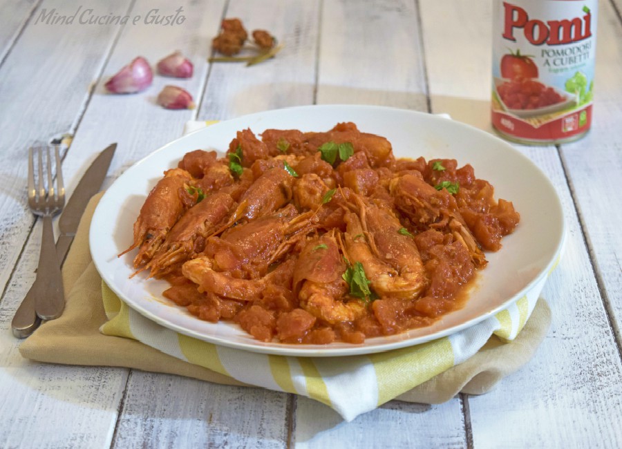 Gamberoni al pomodoro in padella