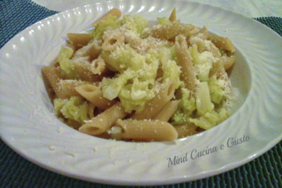 Penne con verza e gorgonzola