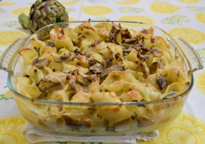 Conchiglioni con carciofi e funghi 2