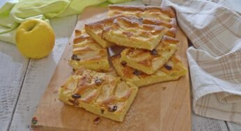 Quadrotti di torta di mele con uvetta senza burro