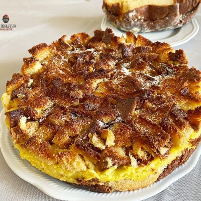 Sbriciolata di pandoro con crema pasticcera