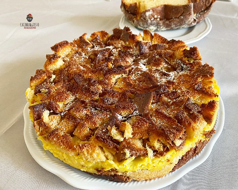 Sbriciolata di pandoro con crema pasticcera